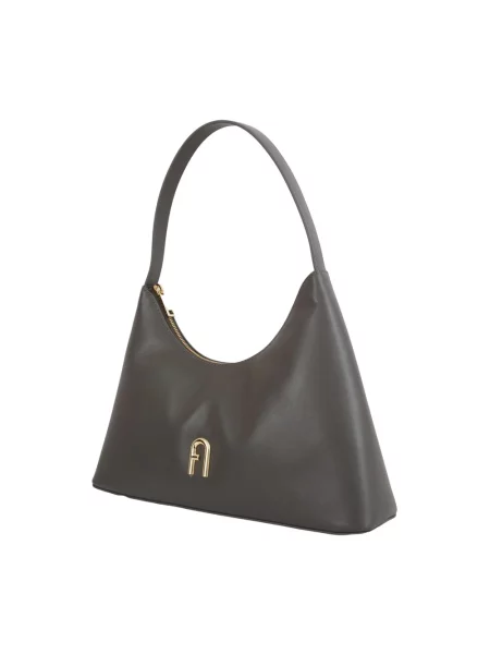 Furla torebka skórzana szary