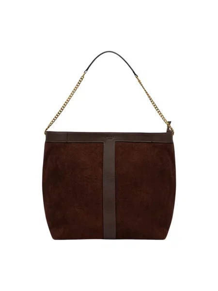 Twinset torebka shopper zamszowa brązowa