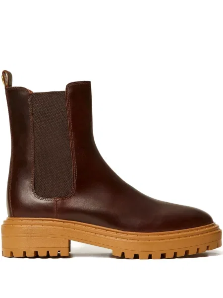 Botine chelsea Twinset din piele maro