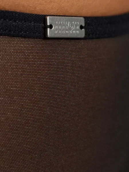 Κλασικά σλιπ Mm6 Maison Margiela από διχτυωτό με αυτόγραφο μαύρο