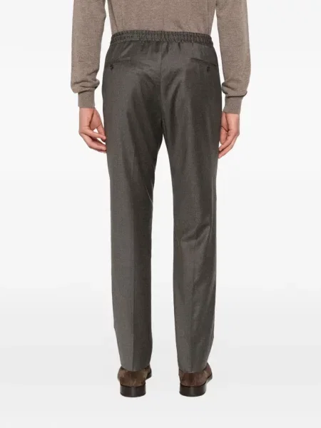 Pantaloni Corneliani de lână cu cordon maro