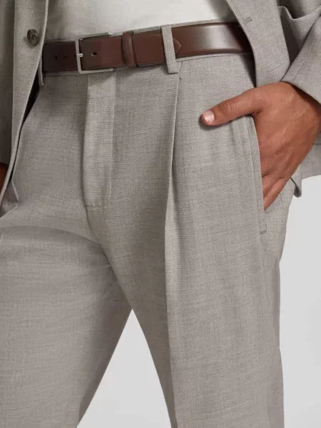 Strellson Spodnie Luis Mężczyźni Comfort Fit wypukły wzór tkaniny 24 beżowy