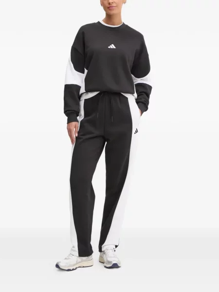 Top Adidas z autografem garniturowy w kwiatki czarny