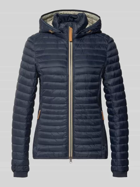 Kurtka pikowana o kroju regular fit z zapinanymi na błyskawiczny Camel Active granatowa