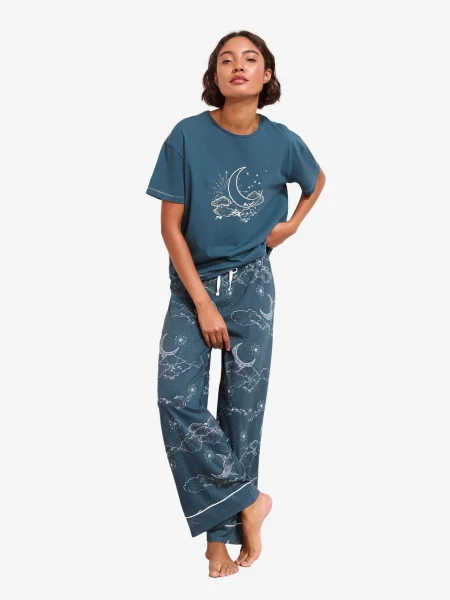 Friends Like These Pijama albastru închis alb