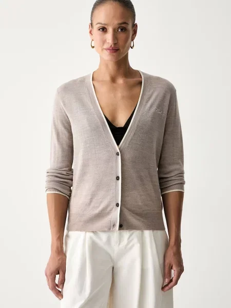 Karl Lagerfeld cardigan pentru femei din lână bej