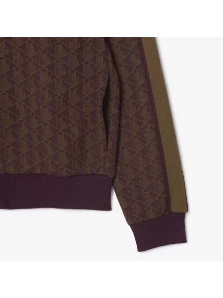 Жакардова куртка Lacoste для бігу коричнева