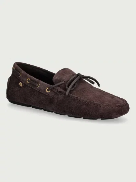 Michael Kors mocasini pentru bărbați din piele întoarsă Sayer Moc maro