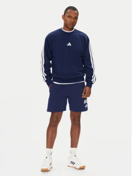 ADIDAS SPORTSWEAR Sportovní mikina ESSENTIALS THREE STRIPES FLEECE námořnická modř bílá