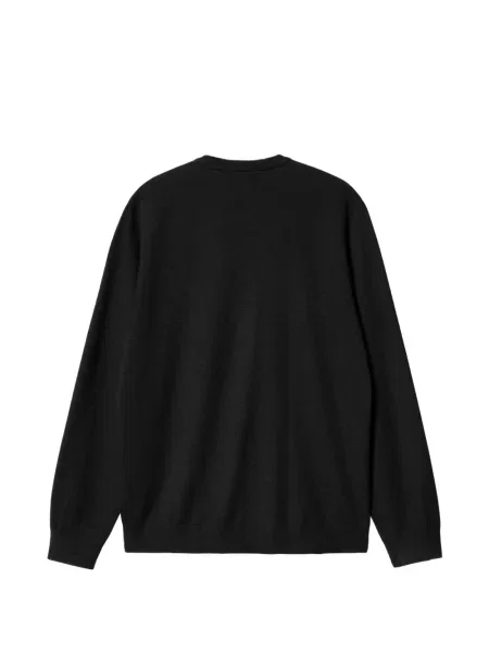 Пуловер Carhartt Wip бродиран с кръгло деколте черно