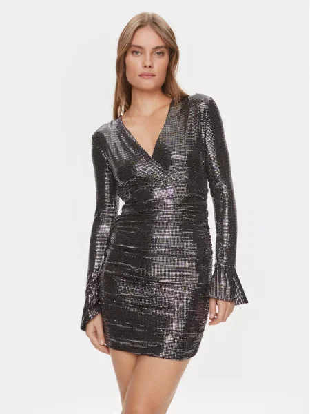 Cocktail obleka Guess siva