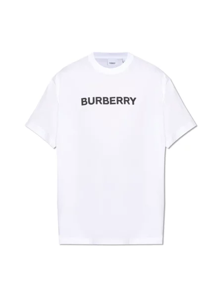 Koszulka Burberry z logo ze sznurkiem klasyczna biała
