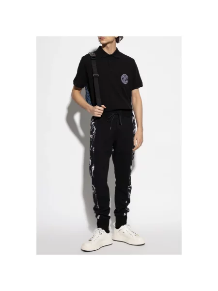 Koszulka polo Versace Jeans Couture z logo czarna
