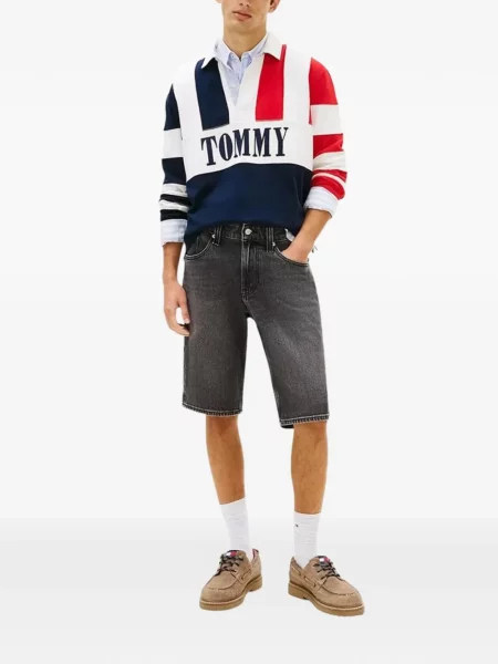 Pantaloni scurți din denim Tommy Jeans gri