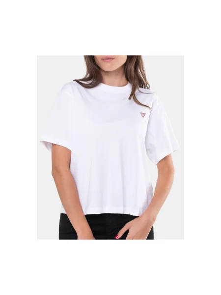 Tricou Guess Jeans scurt alb