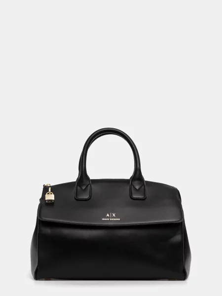 Geantă Armani Exchange din canvas negru