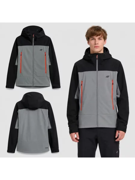 SOFTSHELL 4F KURTKA TREKKINGOWA czarna