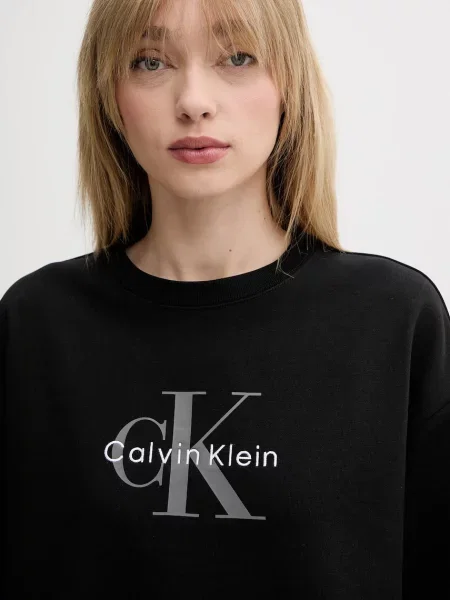 Mikina Calvin Klein Jeans s potiskem černá