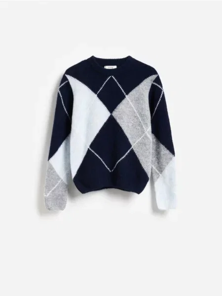 Reserved Pulover cu adaos de lână multicolor