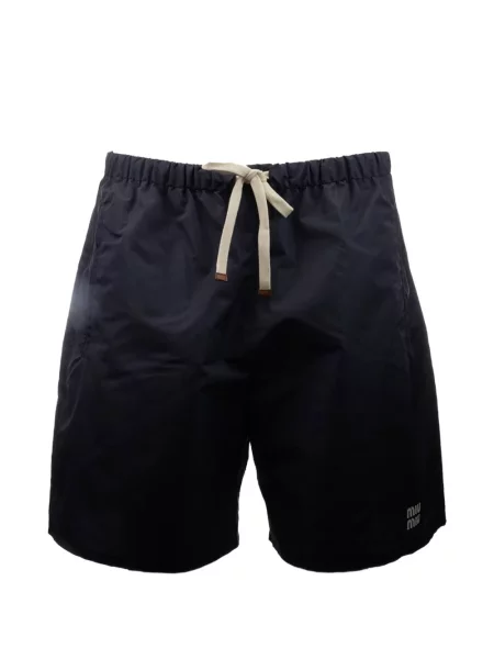 Pantaloni scurți Miu Miu cu imagine cu cordon albastru