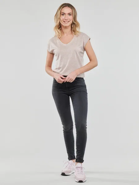 Skinny fit džínsy Levi's 721 s vysokým pásom sivá