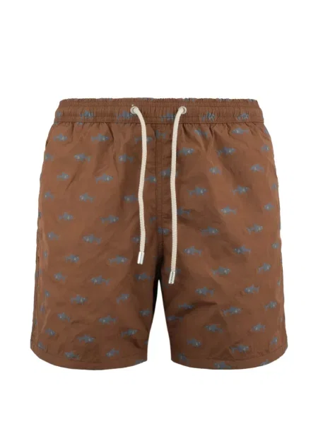 Slip de baie Mc2 Saint Barth cu imagine cu cordon maro