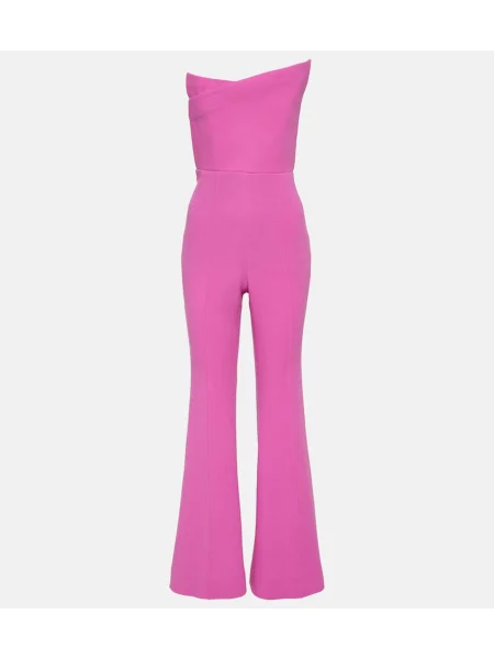 Kombinezon Roland Mouret wełniany asymetryczny różowy