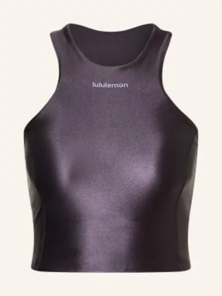 Satynowy top Lululemon do biegania fioletowy