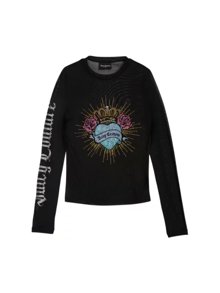 Długi top Juicy Couture z długim rękawem czarny