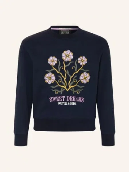 Scotch & Soda Mikina tmavě / světle fialová / žlutá modrá