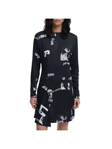 Desigual sukienka NEWSCORTO mini rozkloszowana czarny