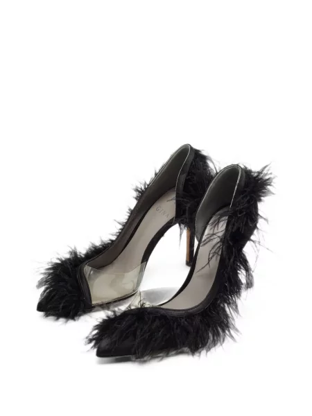 Pantofi cu toc Gina cu pene negru