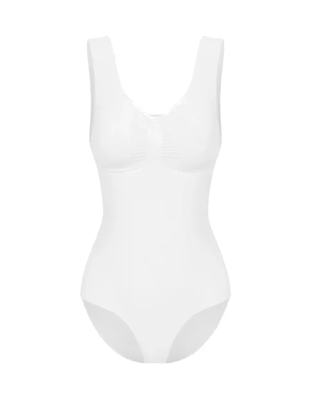 Cfab Alakformáló body Tank Bodysuit Sculpting Shapewear mit Slip' fehér