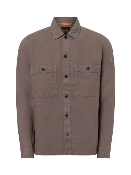 BOSS Orange koszula lniana Locky Mężczyźni Regular Fit len jednolity XL beżowy