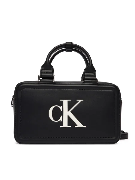 Calvin Klein Kabelka Bold Ck Bauletto Crossbody čierna
