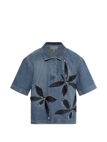 Cămașă Munthe cu model floral cu aplicații albastru