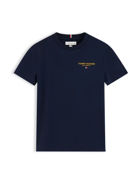 TOMMY HILFIGER Tricou Essential bleumarin / auriu galben
