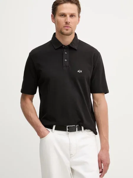 Tricou polo Armani Exchange negru