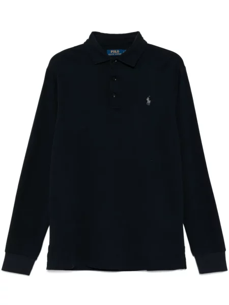 Polo Polo Ralph Lauren cu broderie de lână în carouri albastru