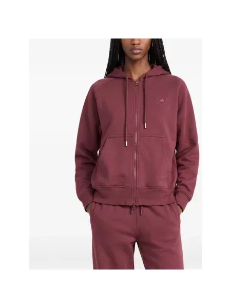 Bluza z kapturem Adidas By Stella Mccartney z kapturem brązowa