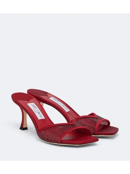 Papuci tip mules Jimmy Choo roșu