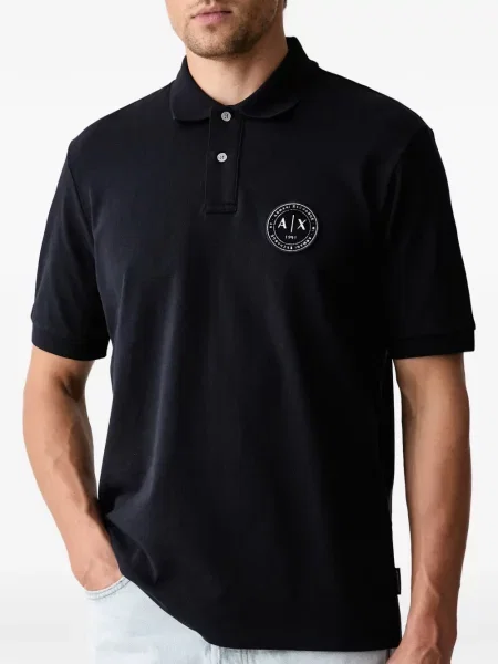 Pólóing Armani Exchange autogrammal kék