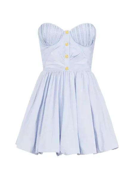 Mała sukienka mini Elisabetta Franchi w paski garniturowa niebieska