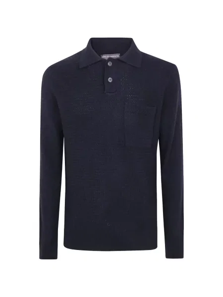 Tricou polo Filippo De Laurentiis tricotate albastru