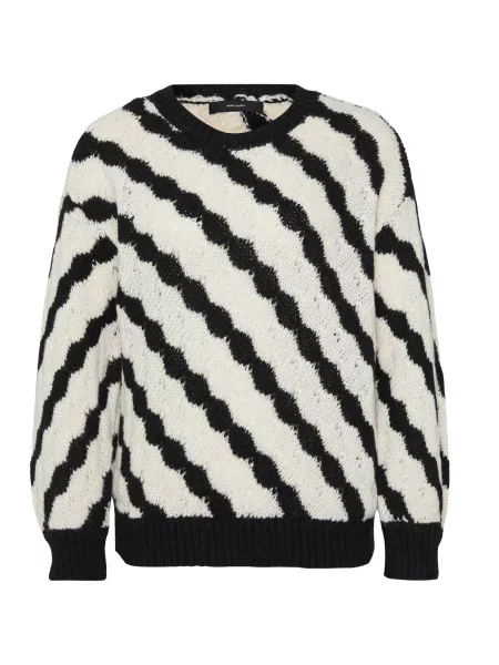 Vero Moda Petite Megztinis VMBUBLY juoda balta