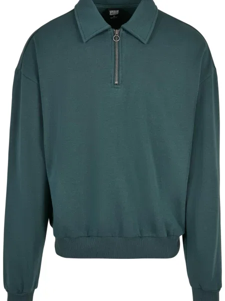Urban Classics Tréning póló Collar Crew sötétzöld