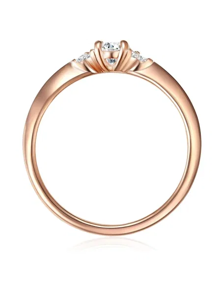 Trilani Inele auriu / transparent roz