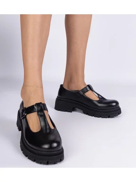 Mocasini D/ceo din piele cu platformă negru