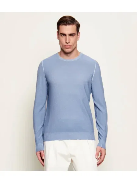 Gran Sasso Gyapjú kötött pulóver kék