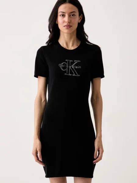 Calvin Klein Jeans Rochie tricotat / argintiu negru